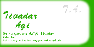 tivadar agi business card